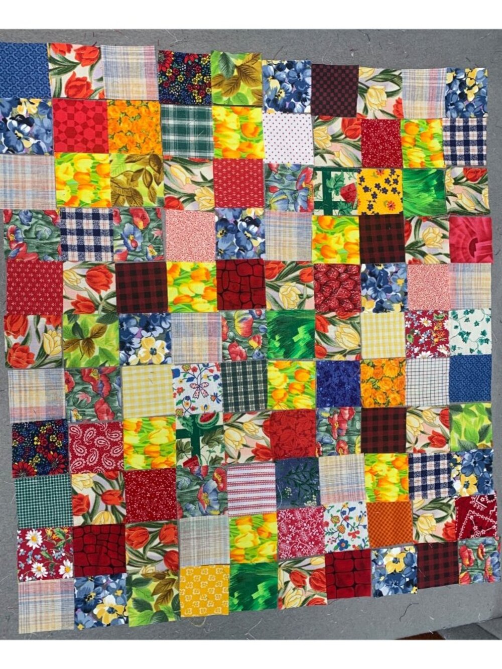 110 Precut 2" Cotton Squares Multi-Color Floral Plaid Quilting Sew Fabric